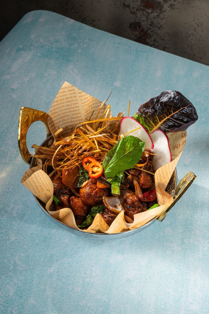 Stir-fried crispy chicken with fragrant lemongrass and Thai herbs